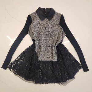 Rare Whimsygoth Sz 1 Tiny Style Women Black Gray Lace Sweater Vampire Diaries